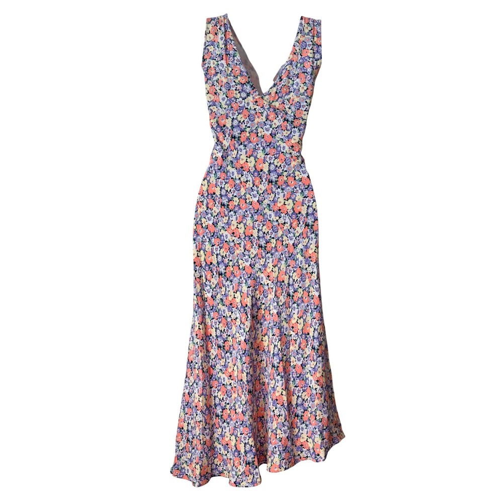 Rails Audrina V-Neck Sleeveless Asymmetric Midi floral Cottagecore print Sz M - Picture 4 of 7